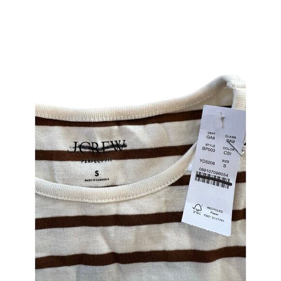 JCrew New perfect-fit short-sleeve T-shirt in stripe - Picture 4 of 5